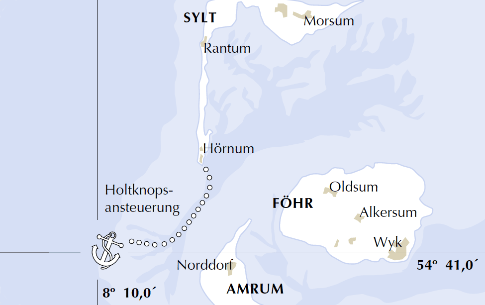 Seekarte Sylt, Amrum und Föhr